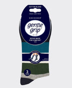 Gentle Grip Open Air Socks 3pr - Blk/Nvy/Char