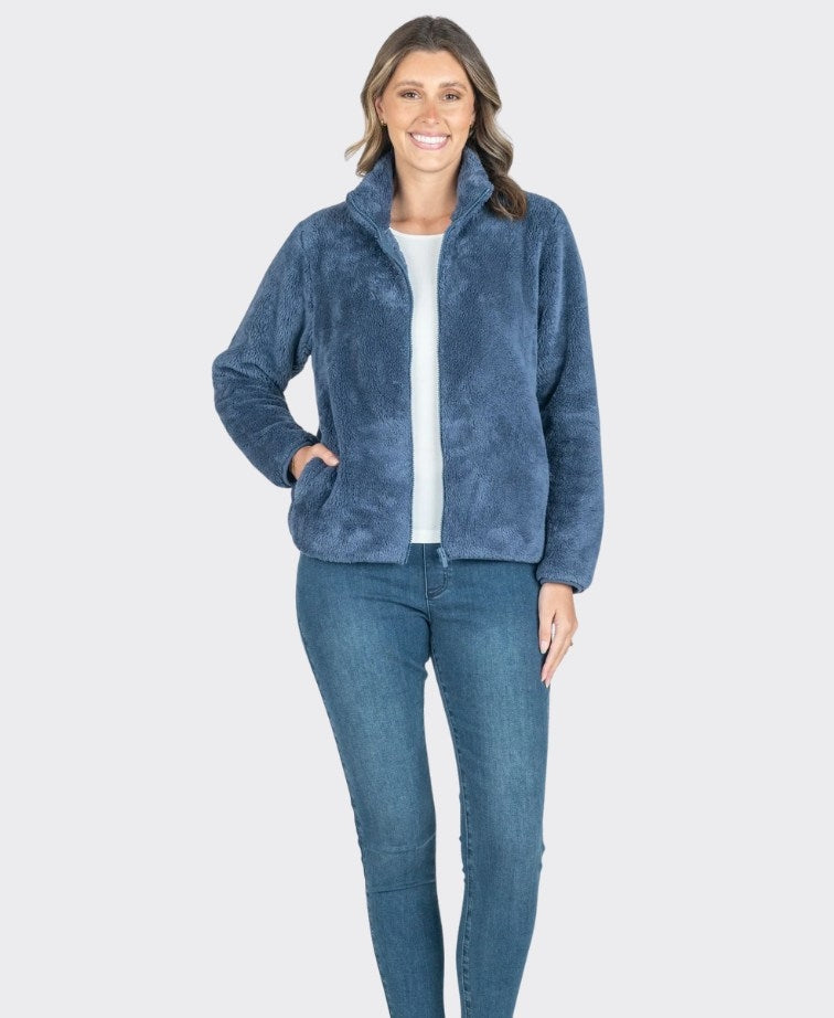 Renoma Jacket Dana Teddy Fluffy - Denim