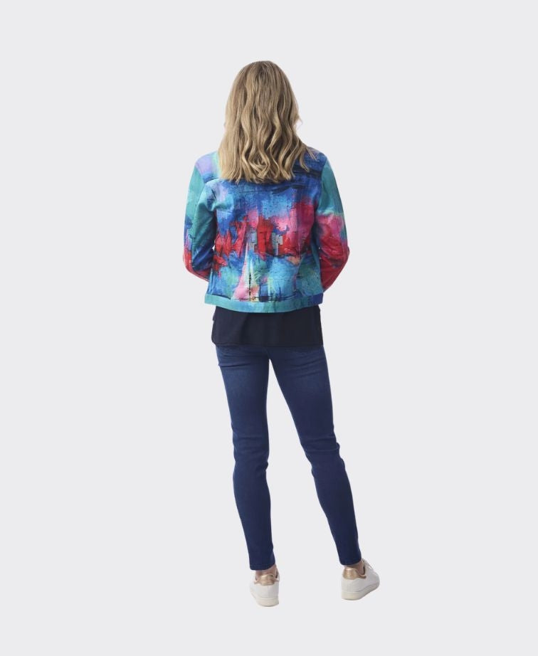 Orientique Jacket Biker Print - Sail Boats