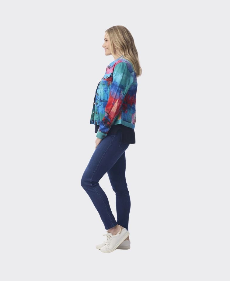 Orientique Jacket Biker Print - Sail Boats