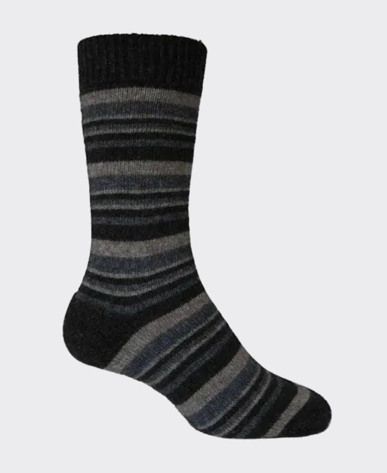 Noble Wilde Mini Striped Socks - Charcoal Base