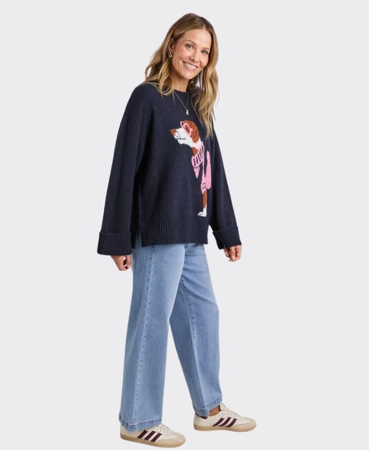 Elm Knit Annie Intersia - Navy
