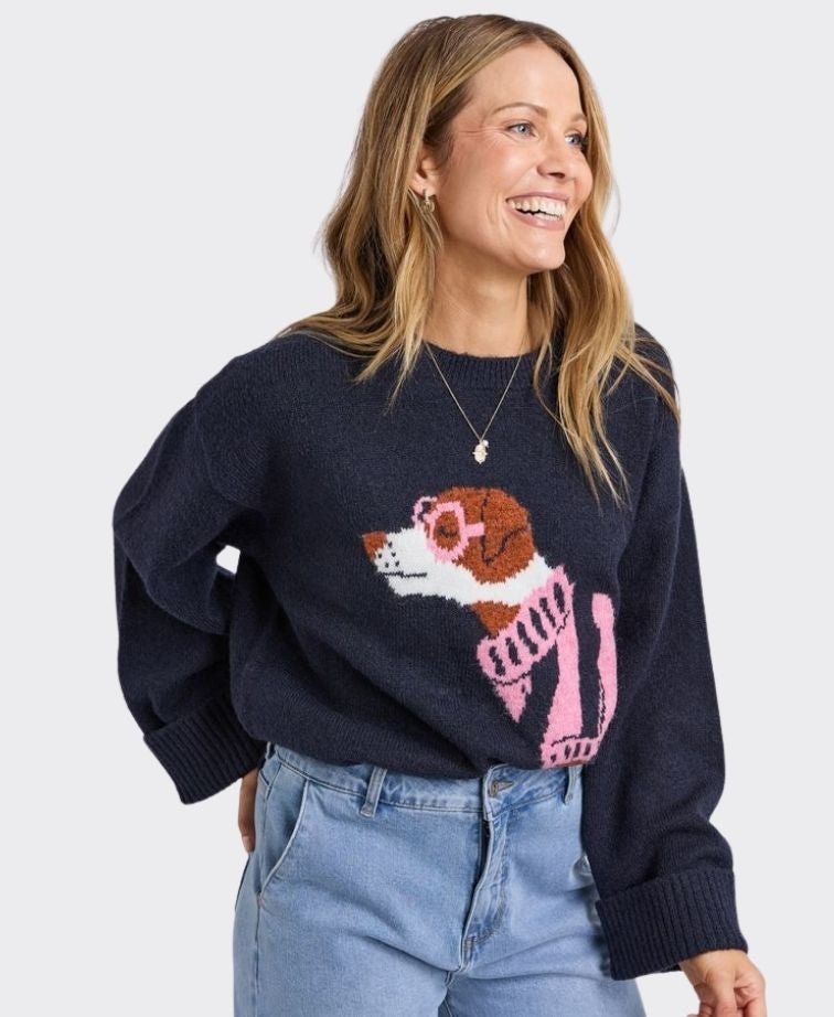 Elm Knit Annie Intersia - Navy