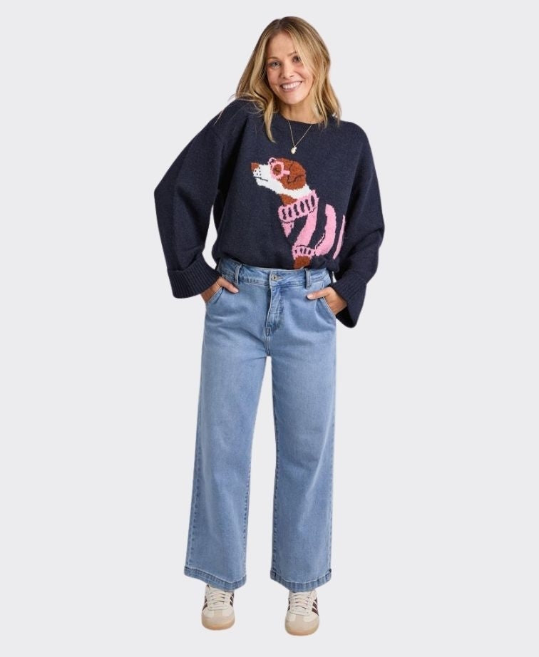 Elm Knit Annie Intersia - Navy