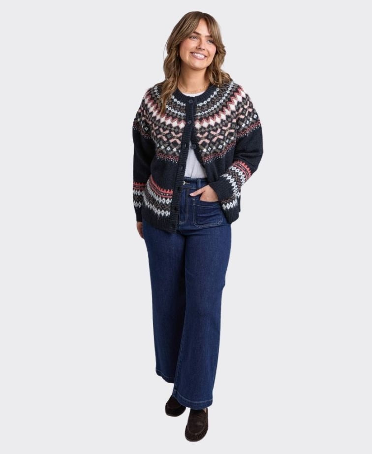 Elm Knit Cardi Snug - Navy