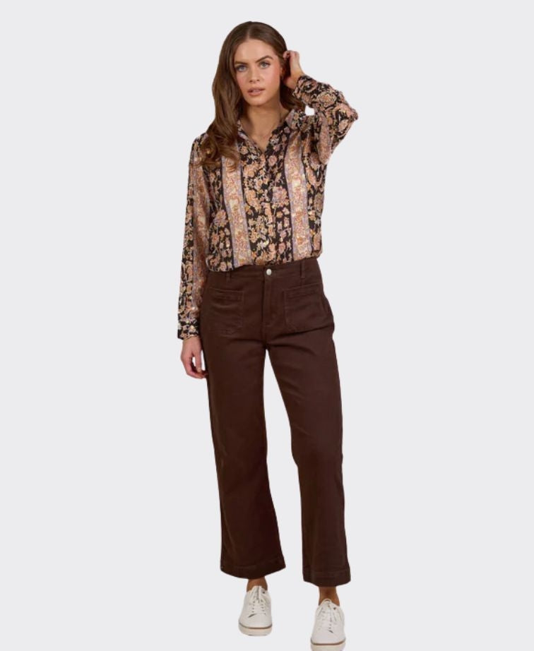 Vassalli Jean Straight Leg Ankle Grazer - Chocolate