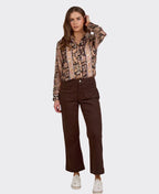 Vassalli Jean Straight Leg Ankle Grazer - Chocolate