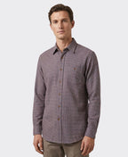 Vonnella Shirt L/S Houndstooth - Burgundy