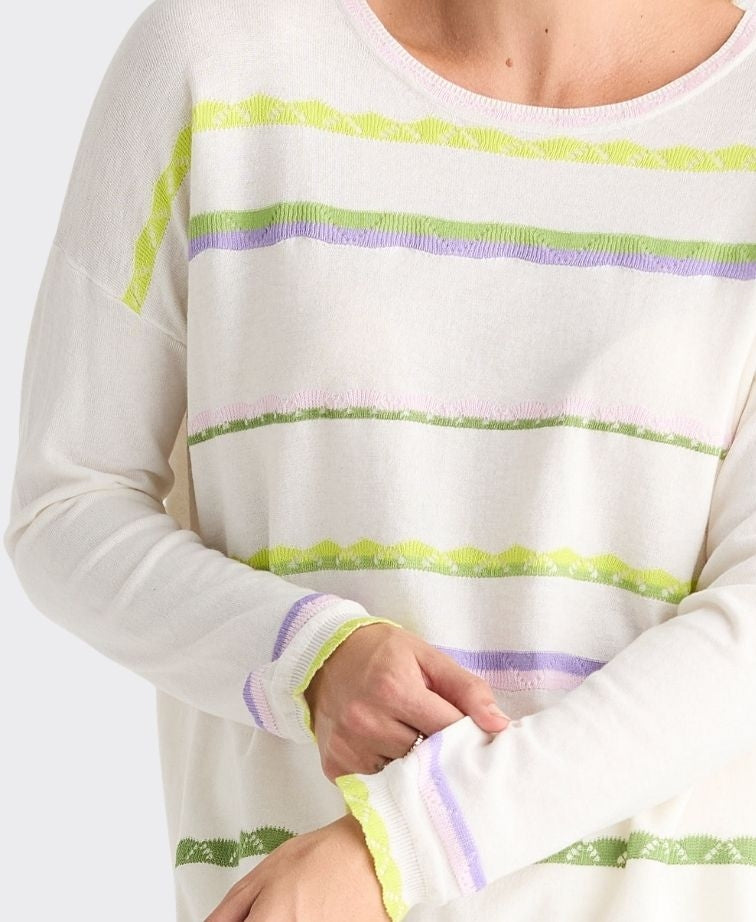 Zaket & Plover Top Knit Lace Pop - White