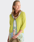 Zaket & Plover Cardi Crochet Trim - Green Glow