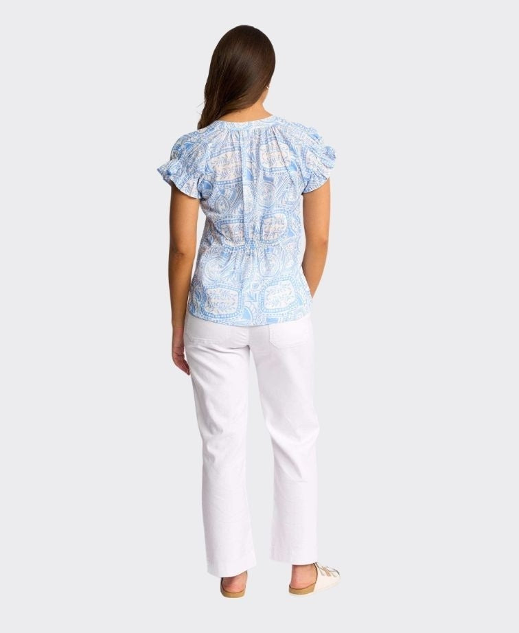 Vassalli Shirt Evelyn Printed Shirring Detail - Palma