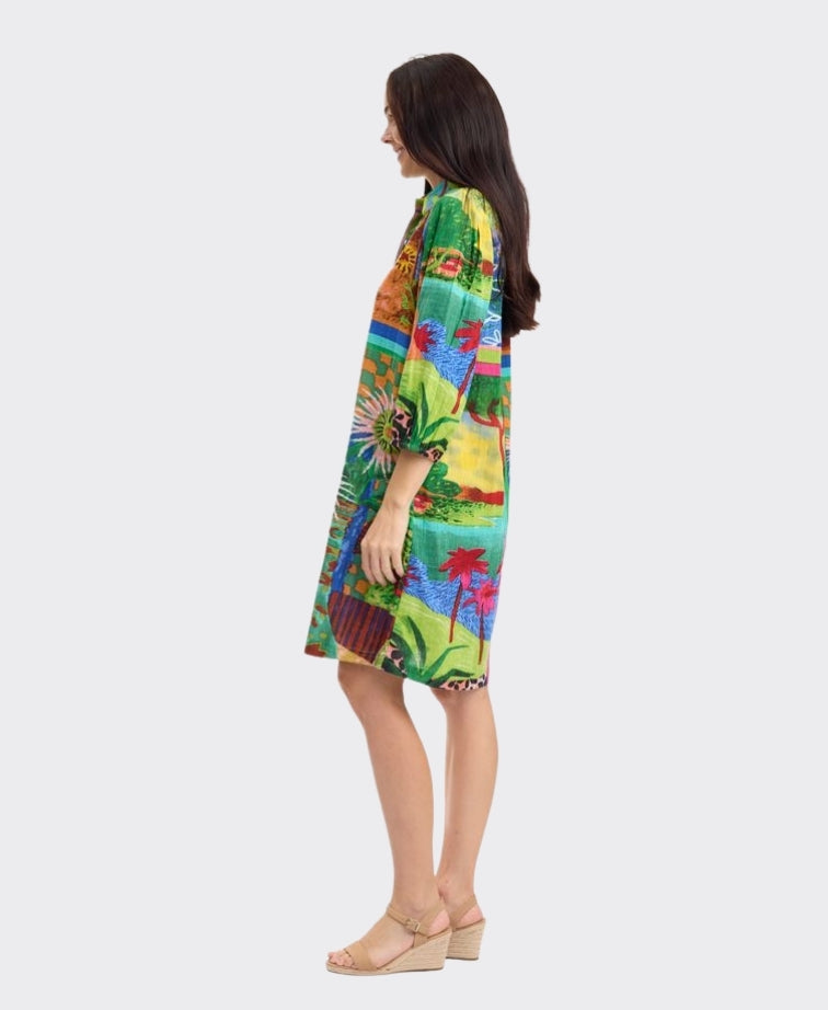 Orientique Dress Collar 3/4 Sleeve Le Moulin