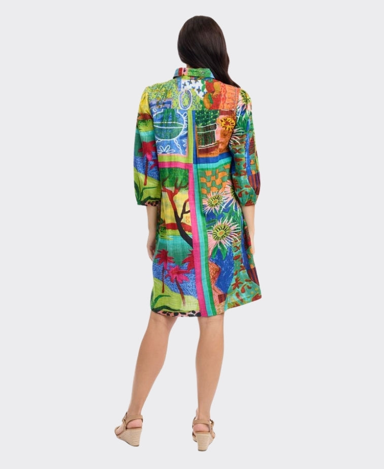 Orientique Dress Collar 3/4 Sleeve Le Moulin