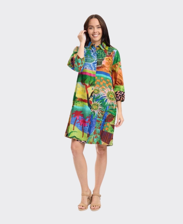 Orientique Dress Collar 3/4 Sleeve Le Moulin