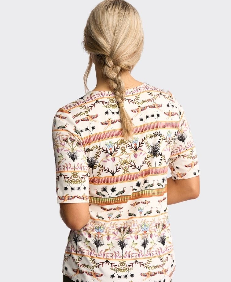 Vassalli Top Carmen 3/4 Sleeve Round Neck Knit - Arli