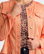 Vassalli Jacket Sawyer Button Up Frill Hem - Apricot