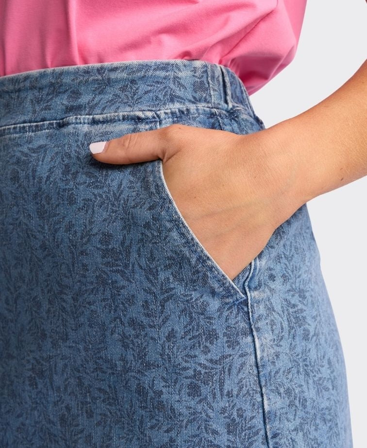 Vassalli Skirt Terra Flat Front Pull On Denim - Wisteria Denim