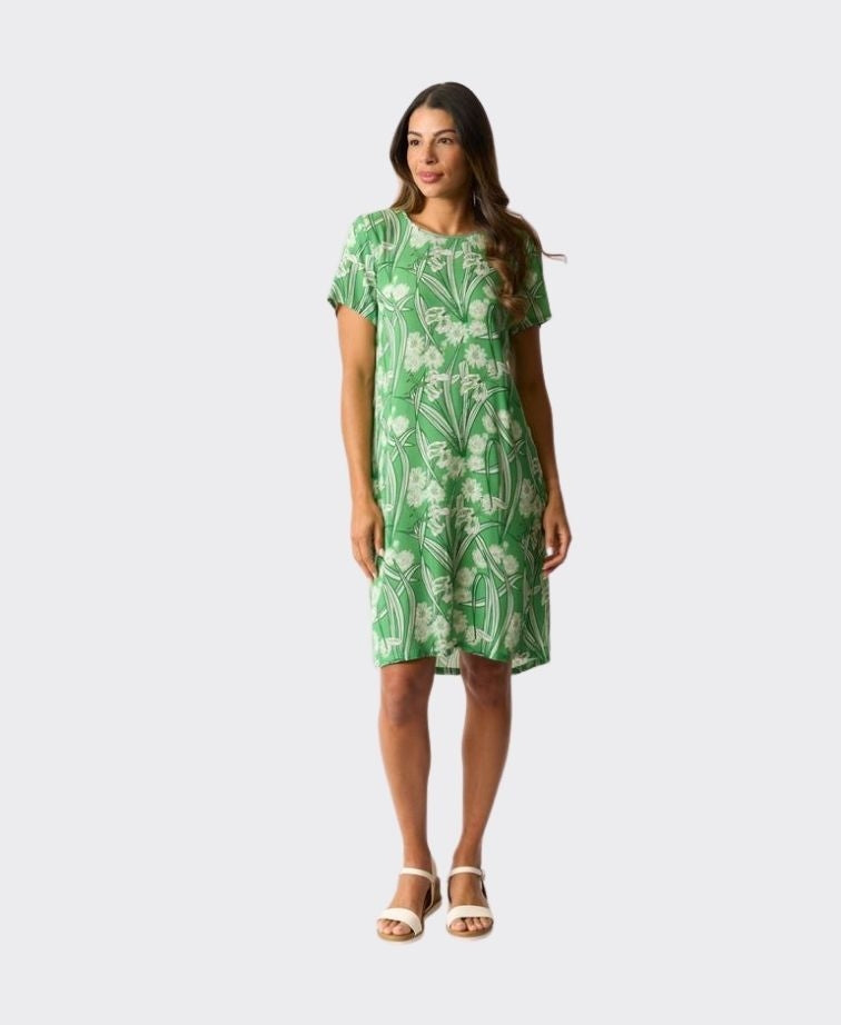 Foil Dress S/S Swing Back - Ode