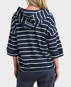 Elm Hoodie Beachy Stripe - Navy/White