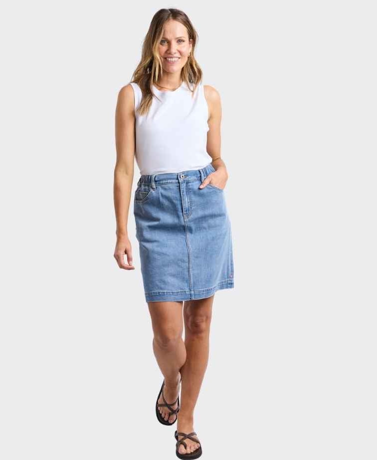 Elm Skirt Birdie Denim - Light Blue Wash