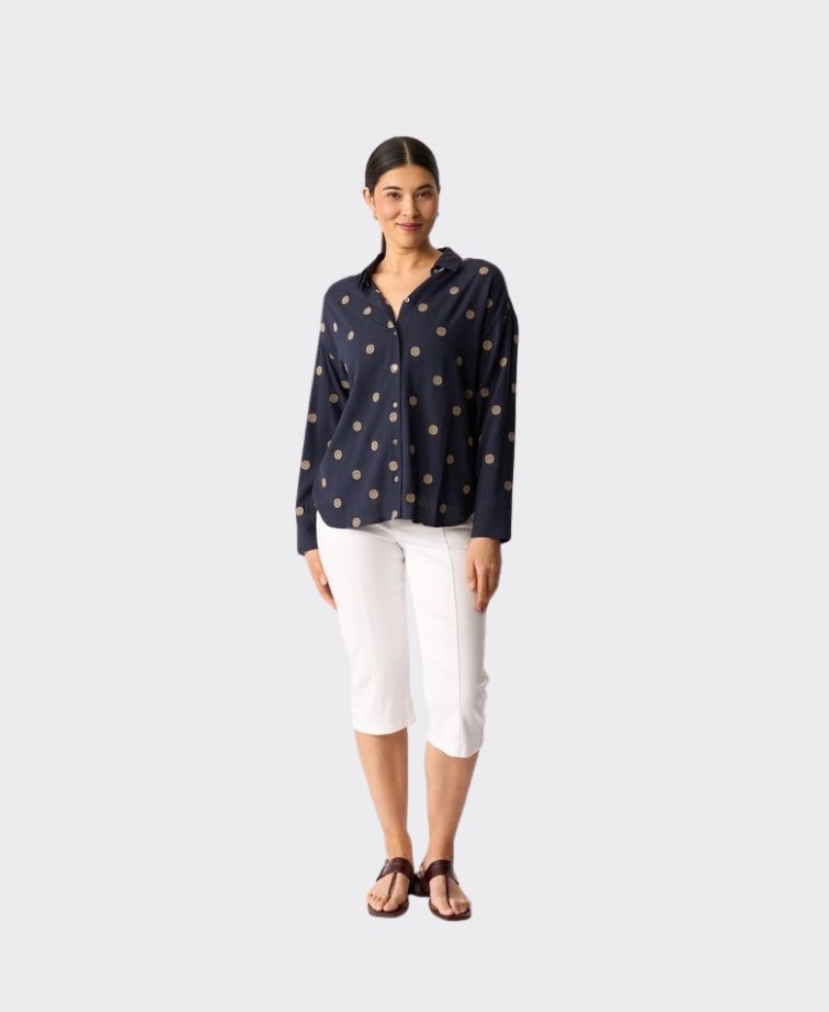 Oh Three Shirt Boxy Fit - Navy Spot