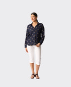 Oh Three Shirt Boxy Fit - Navy Spot