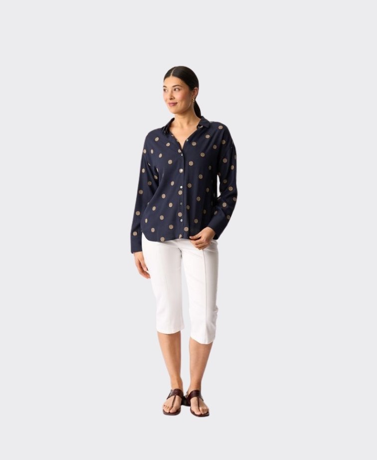 Oh Three Shirt Boxy Fit - Navy Spot