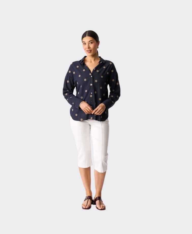 Oh Three Shirt Boxy Fit - Navy Spot
