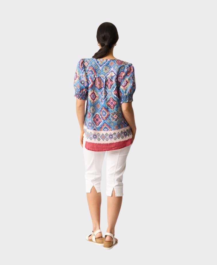 Preen Top Swing Out Linen Woven - Tiled