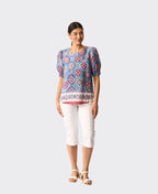 Preen Top Swing Out Linen Woven - Tiled