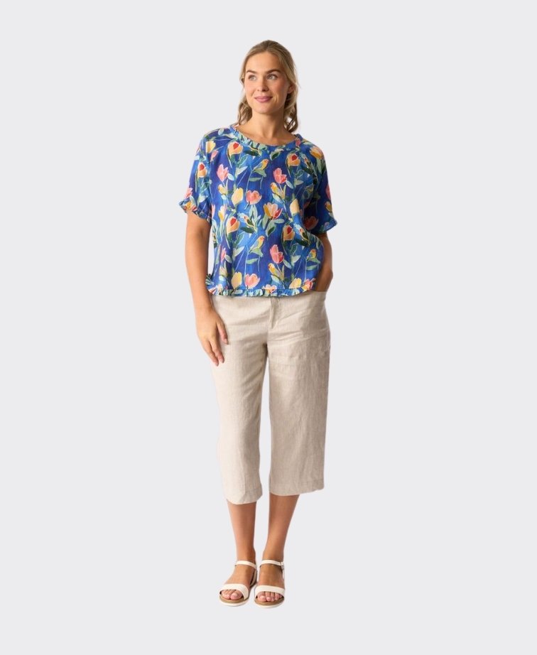 Preen Trousers Wide Leg Linen Woven - String