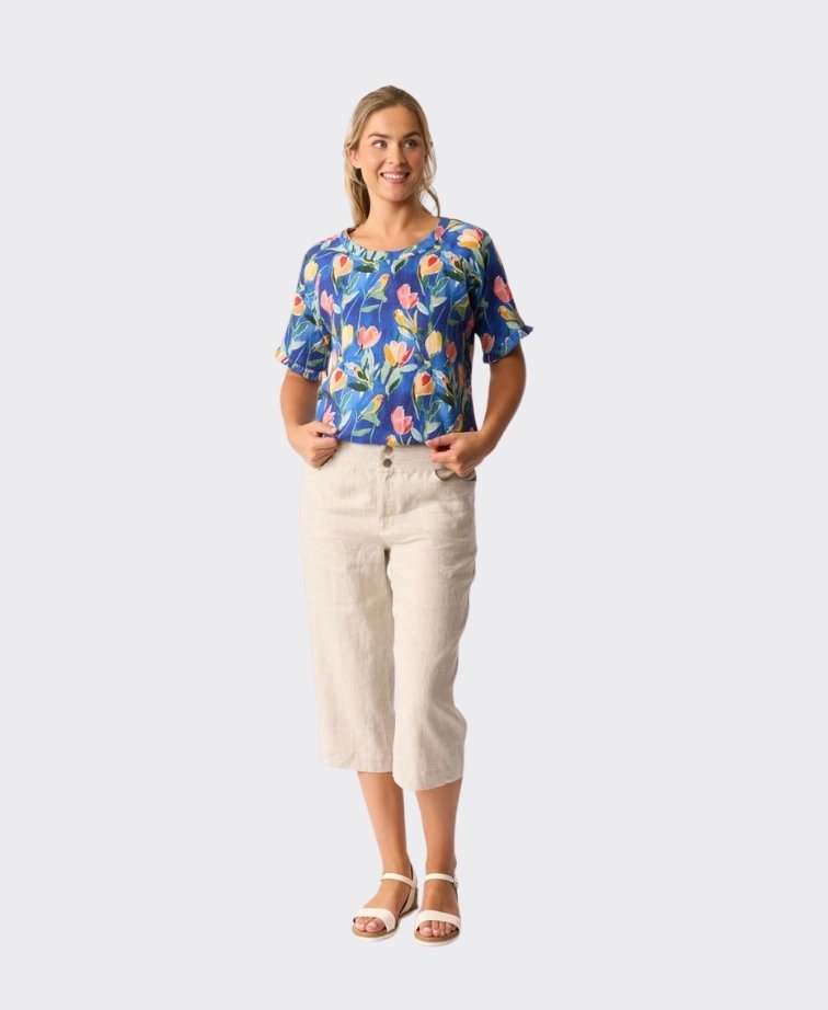 Preen Trousers Wide Leg Linen Woven - String