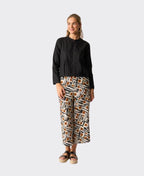 Foil Trousers Wide Leg Cropped Linen - Toffee Maze