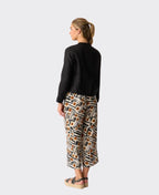 Foil Trousers Wide Leg Cropped Linen - Toffee Maze