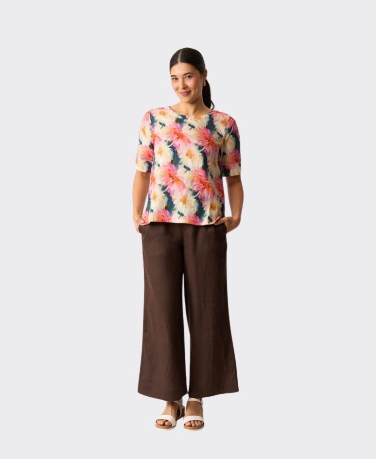 Foil Pant Pull Together Linen - Cocoa