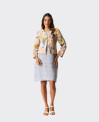 Foil Jacket Gather Again Linen - Peonies