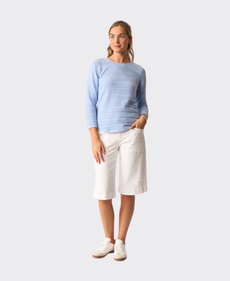 Memo Short Denim Utility - White