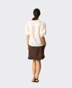 Oh Three Top Rib & Pleat - White