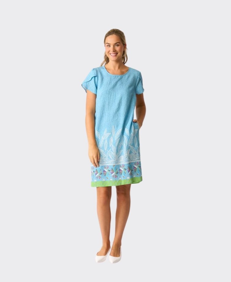 Foil Dress Tulip Sleeve - BirdsOfParadise