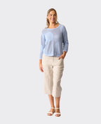 Foil Sweater Spotted Cotton Knit - Sky Blue