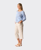 Foil Sweater Spotted Cotton Knit - Sky Blue