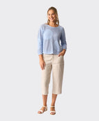Foil Sweater Spotted Cotton Knit - Sky Blue