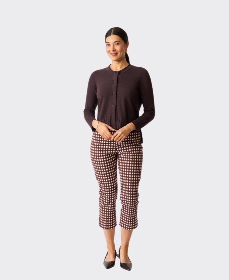 Foil Cardigan Best Feature  - Chocolate
