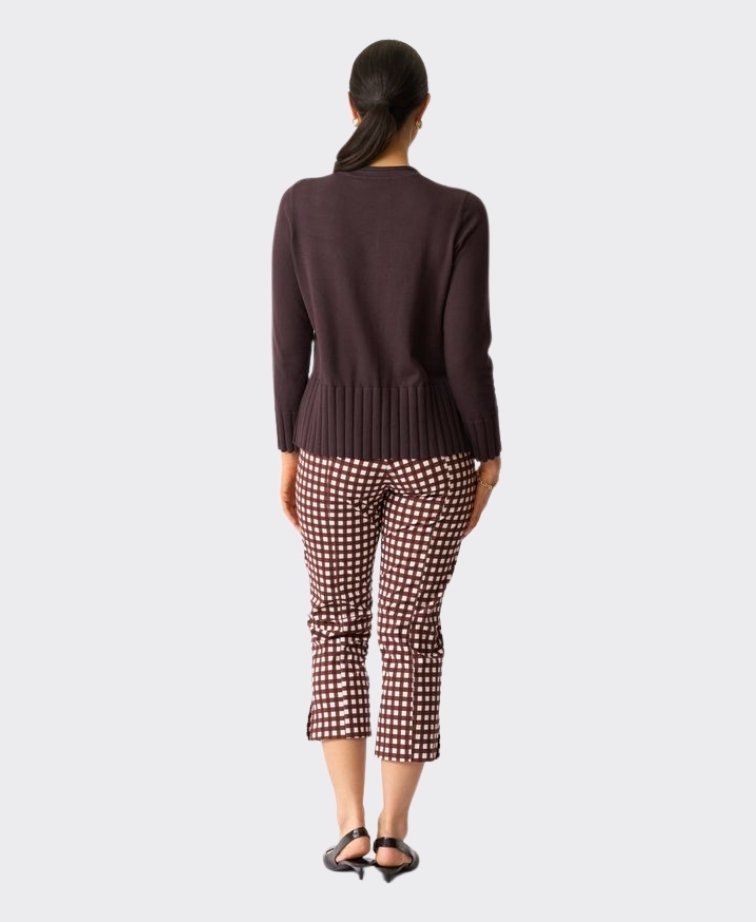 Foil Cardigan Best Feature  - Chocolate