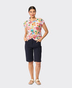 Foil Top Do the Twist Hem Linen - Aloha