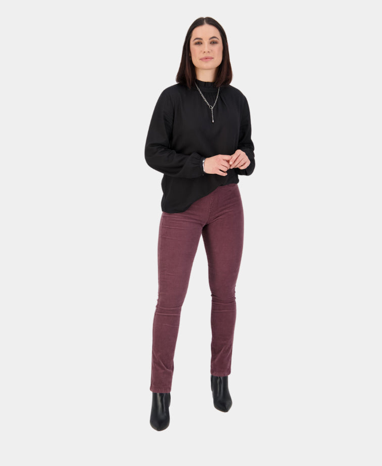 Vassalli Pant Bay Cord Slim Leg - Vino