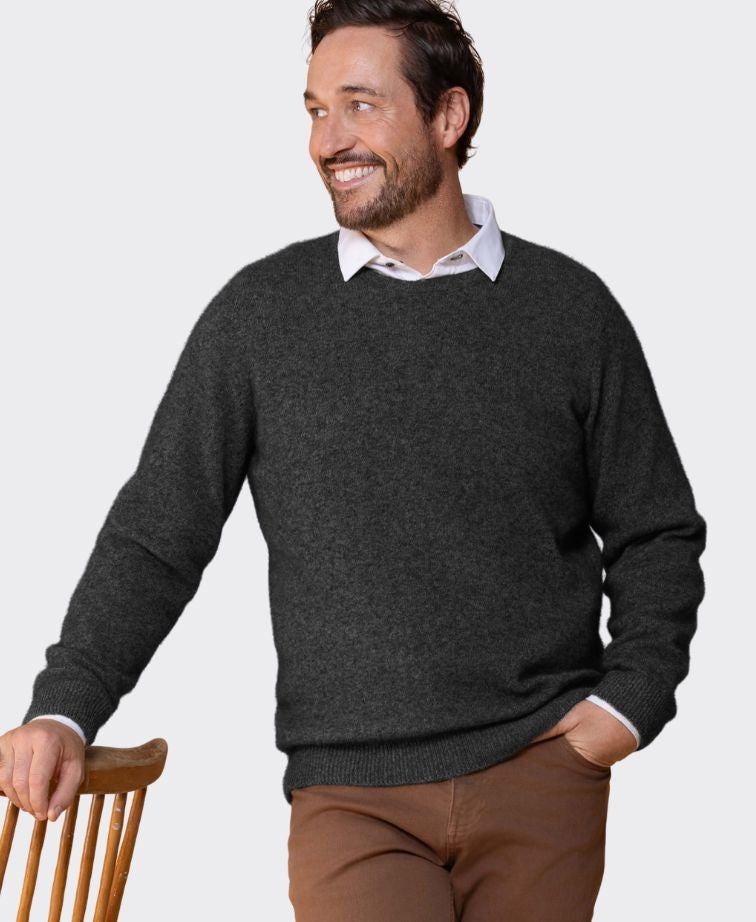 Noble Wilde Mens Cambridge Crew - Charcoal