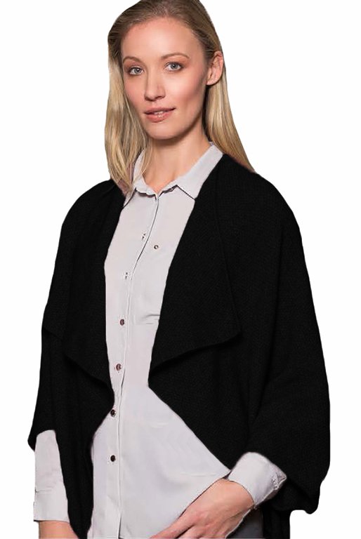 Noble Wilde Womens Longline Wrap - Black