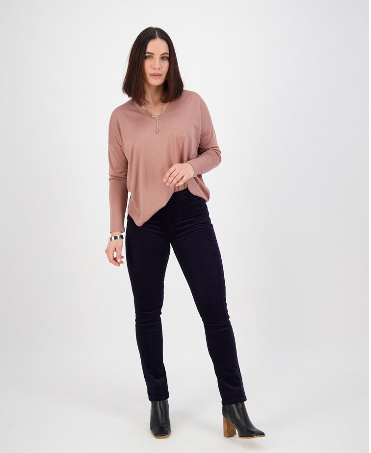 Vassalli Pant Bay Cord Slim Leg - Navy