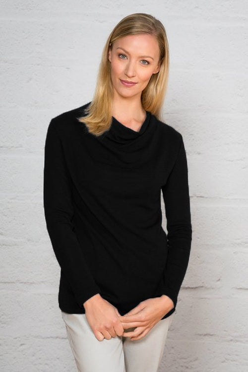 Bay Road Merino Shimmer Top - Black
